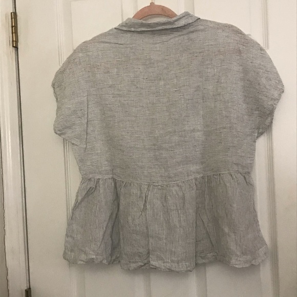 100% Linen Short Sleeve Top / C&C California - Picture 6 of 10